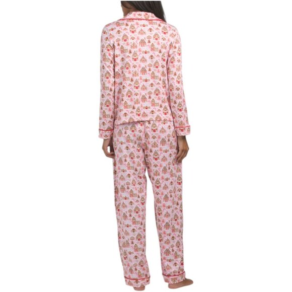 PILLOW TALK 2pc Gingerbread House Long Sleeve Pajama Set - Picture 2 of 4